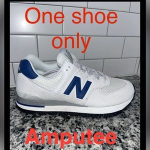Size 8M/9.5 W- New Balance 574 DWS - Bone/Marine Blue  Amputee / Right Shoe Only